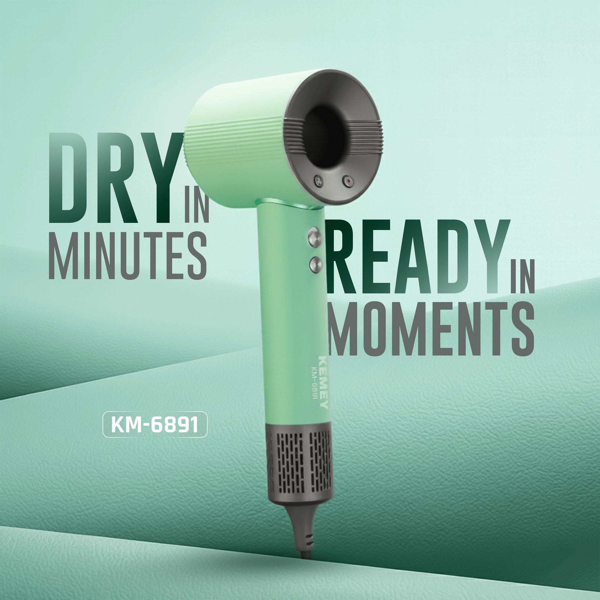 Kemey KM-6891 – High-Speed Brushless Motor Hair Dryer