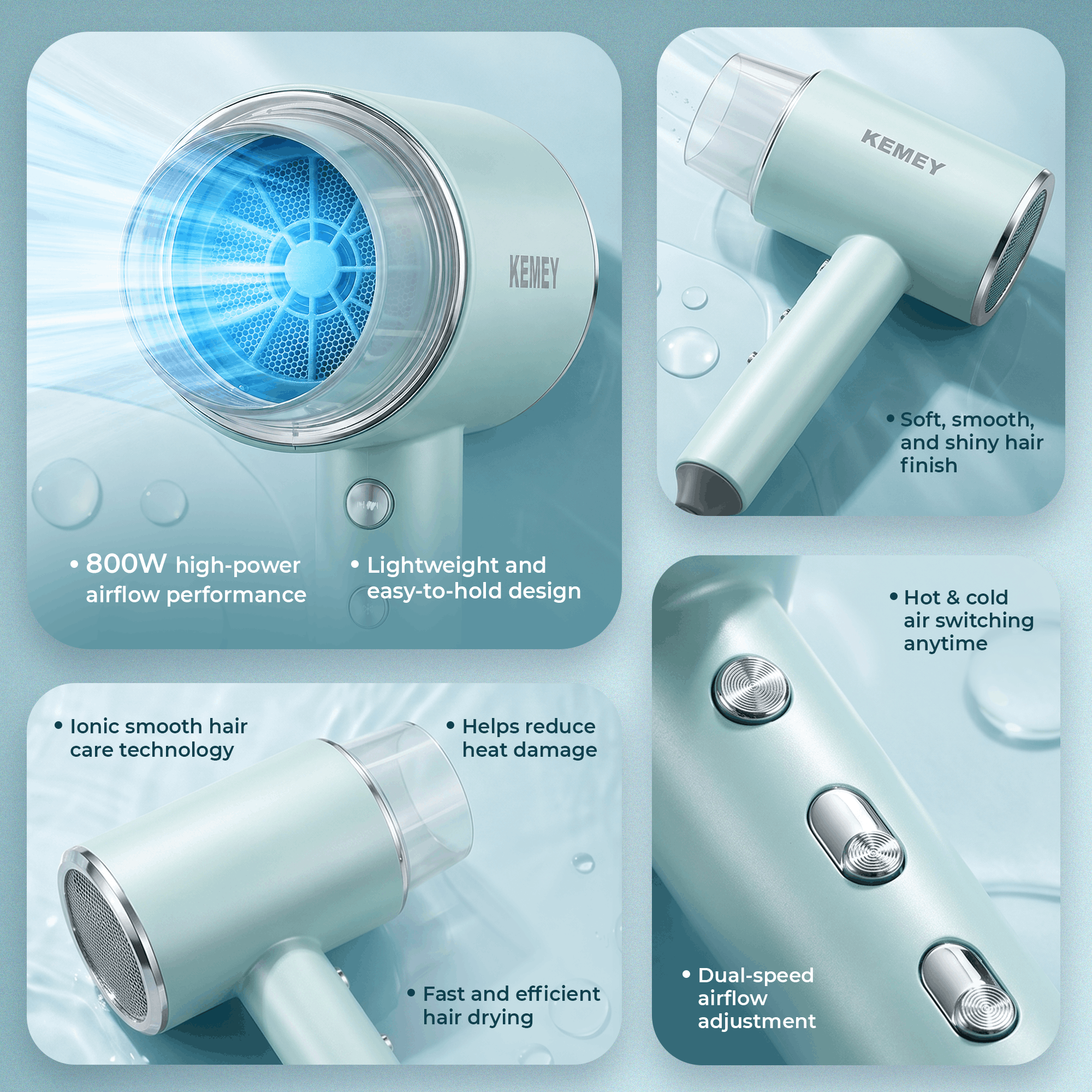 Kemey KM-6876 Hair Dryer