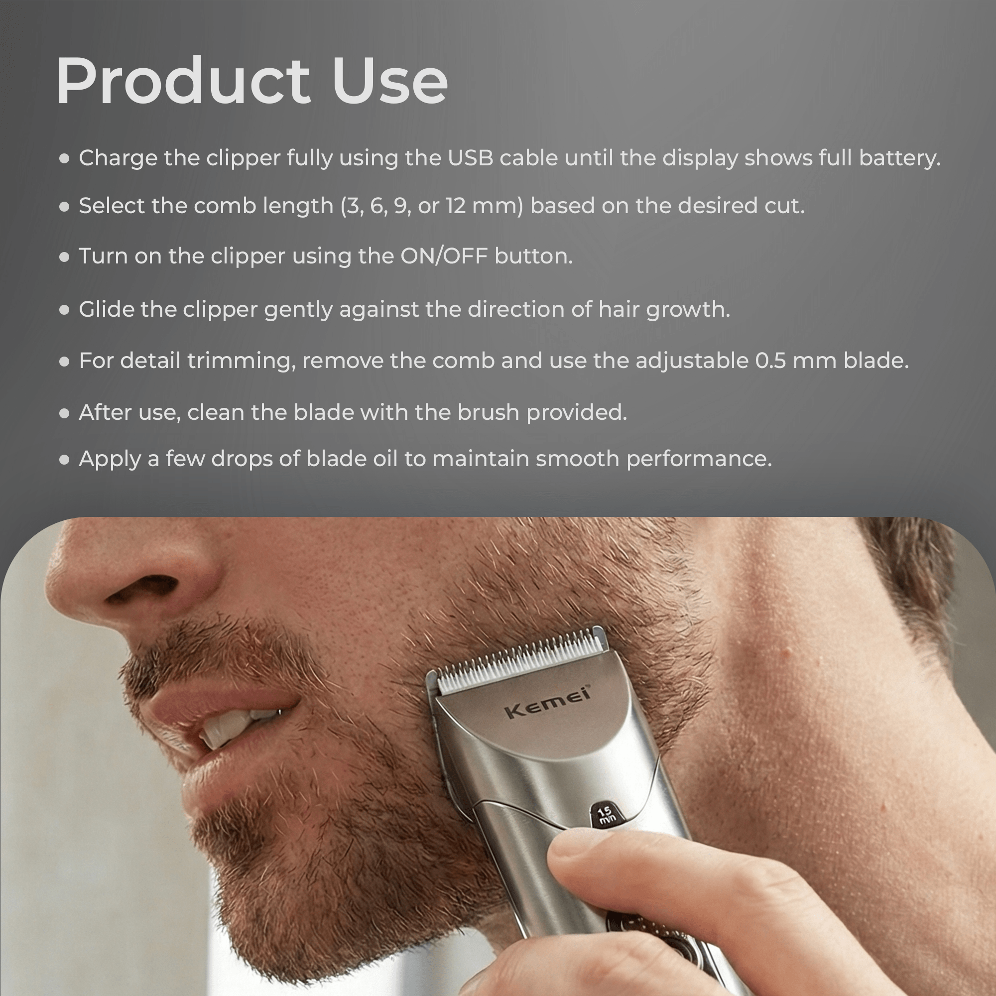 Kemei KM-1627 Professional Hair Clipper