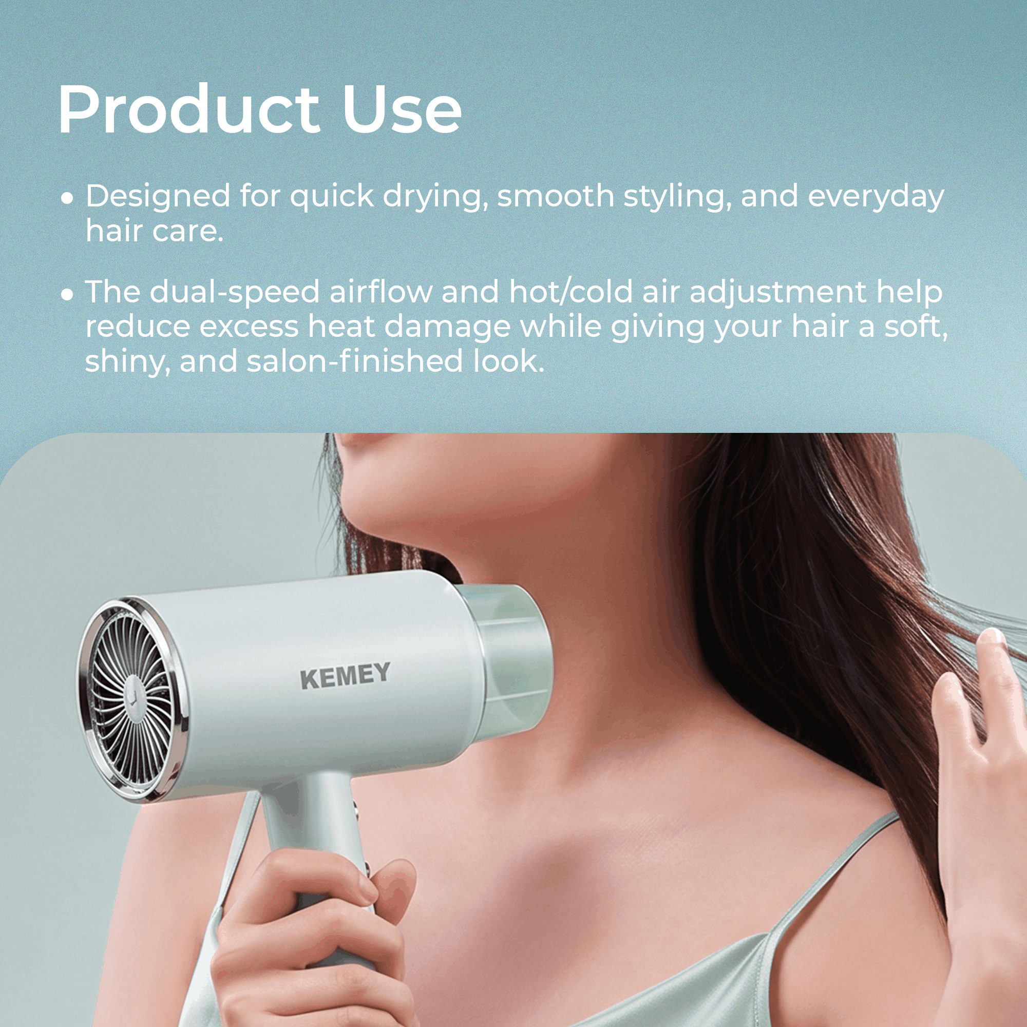 Kemey KM-6876 Hair Dryer