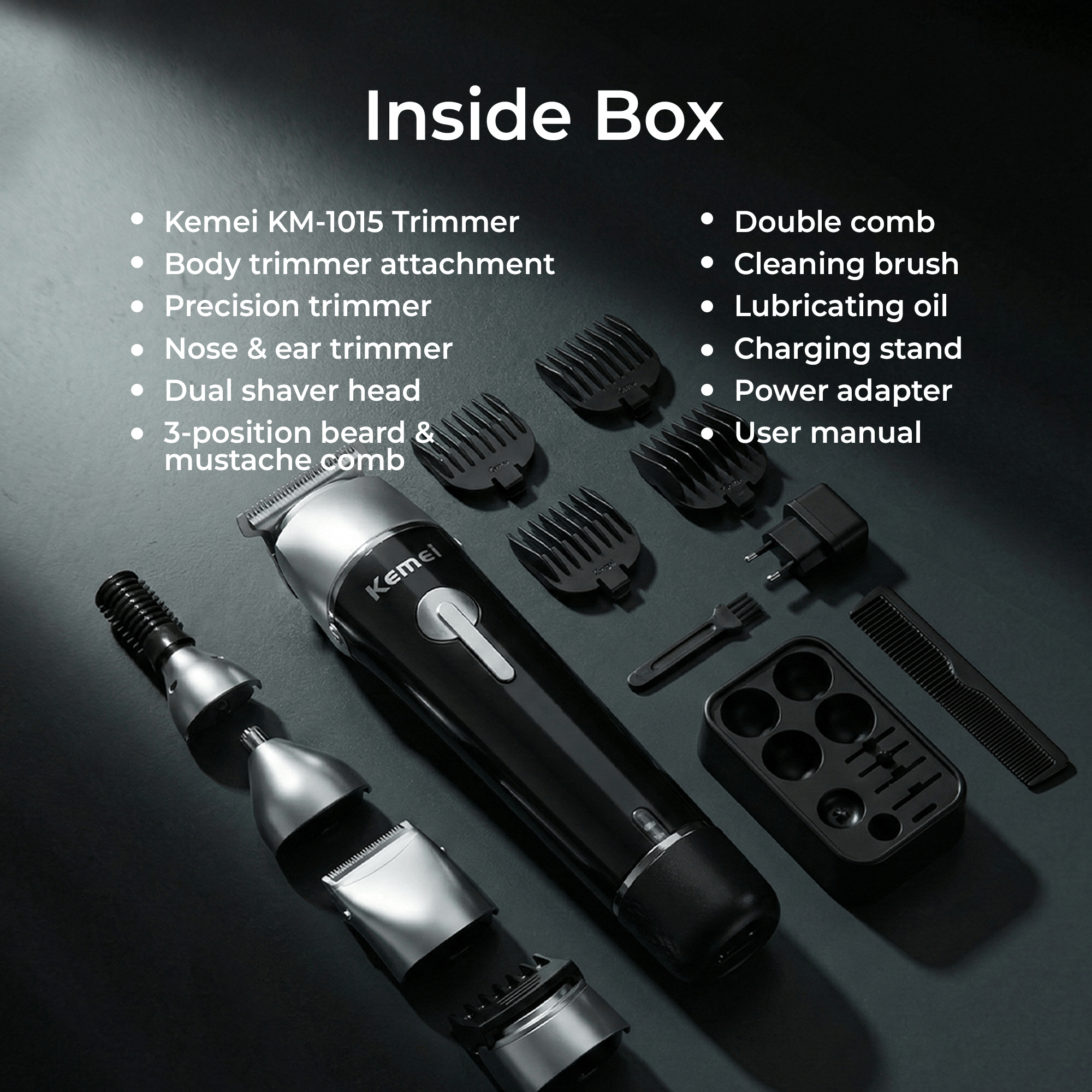 Kemei KM-1015 – 10-in-1 Grooming Kit