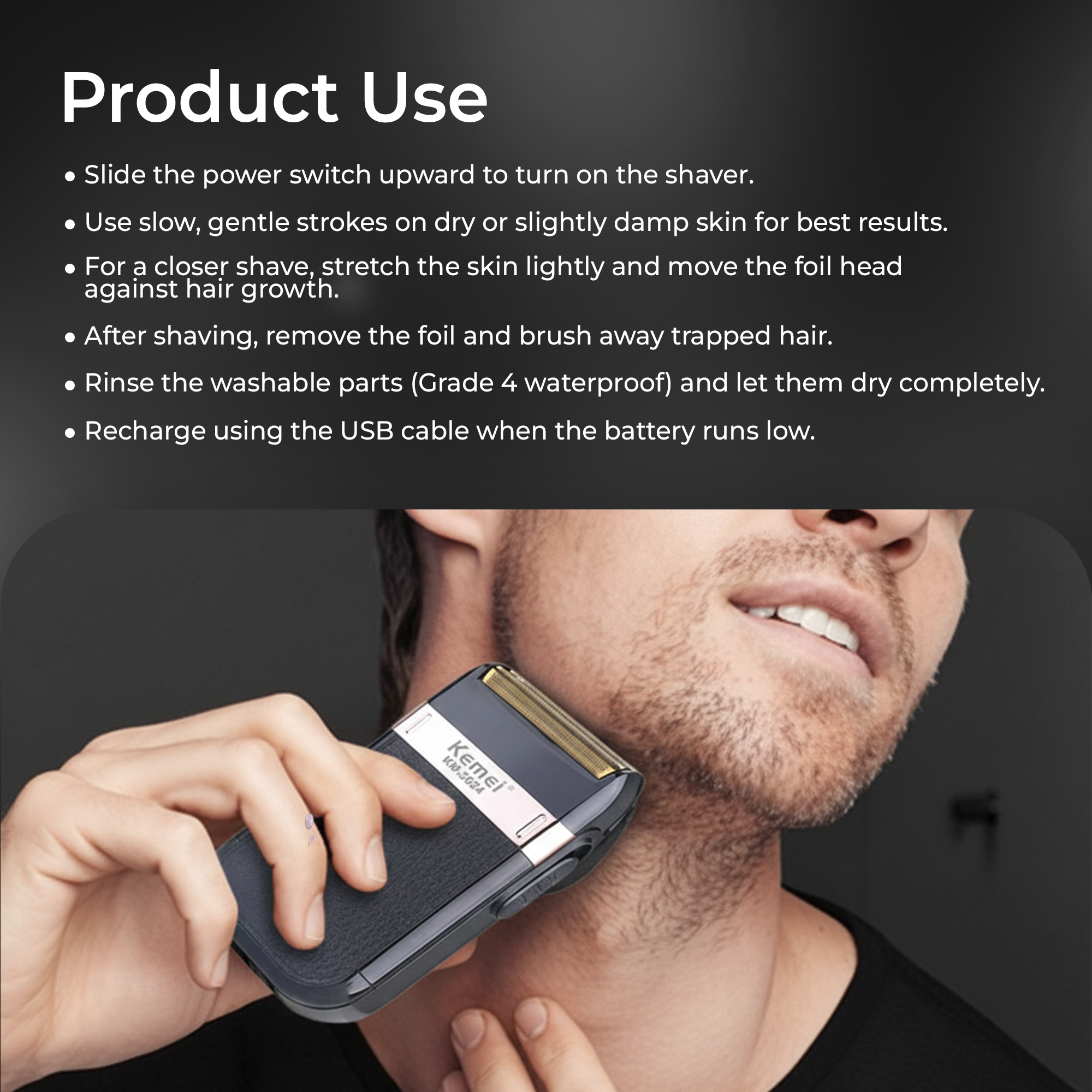 Kemei KM-2024 – Classic Reciprocating Shaver