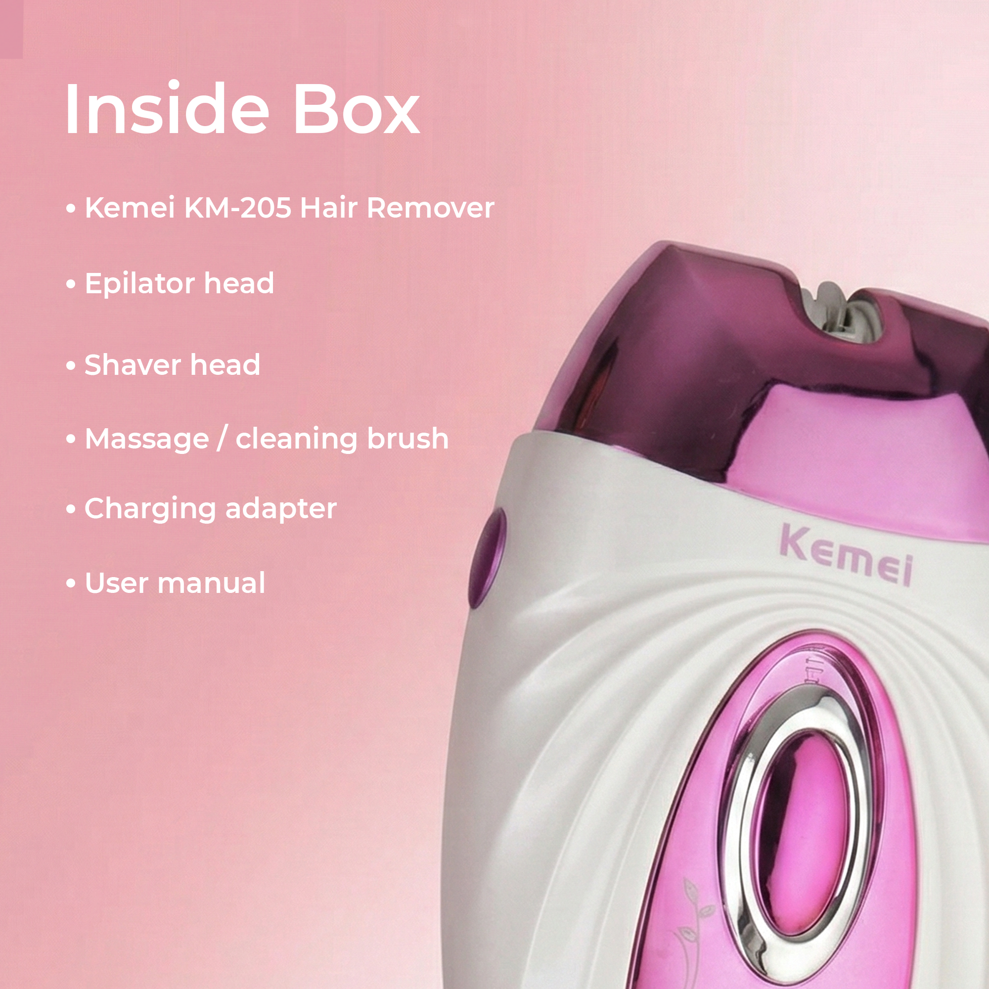 Kemei KM-205 Rechargeable Hair Remover