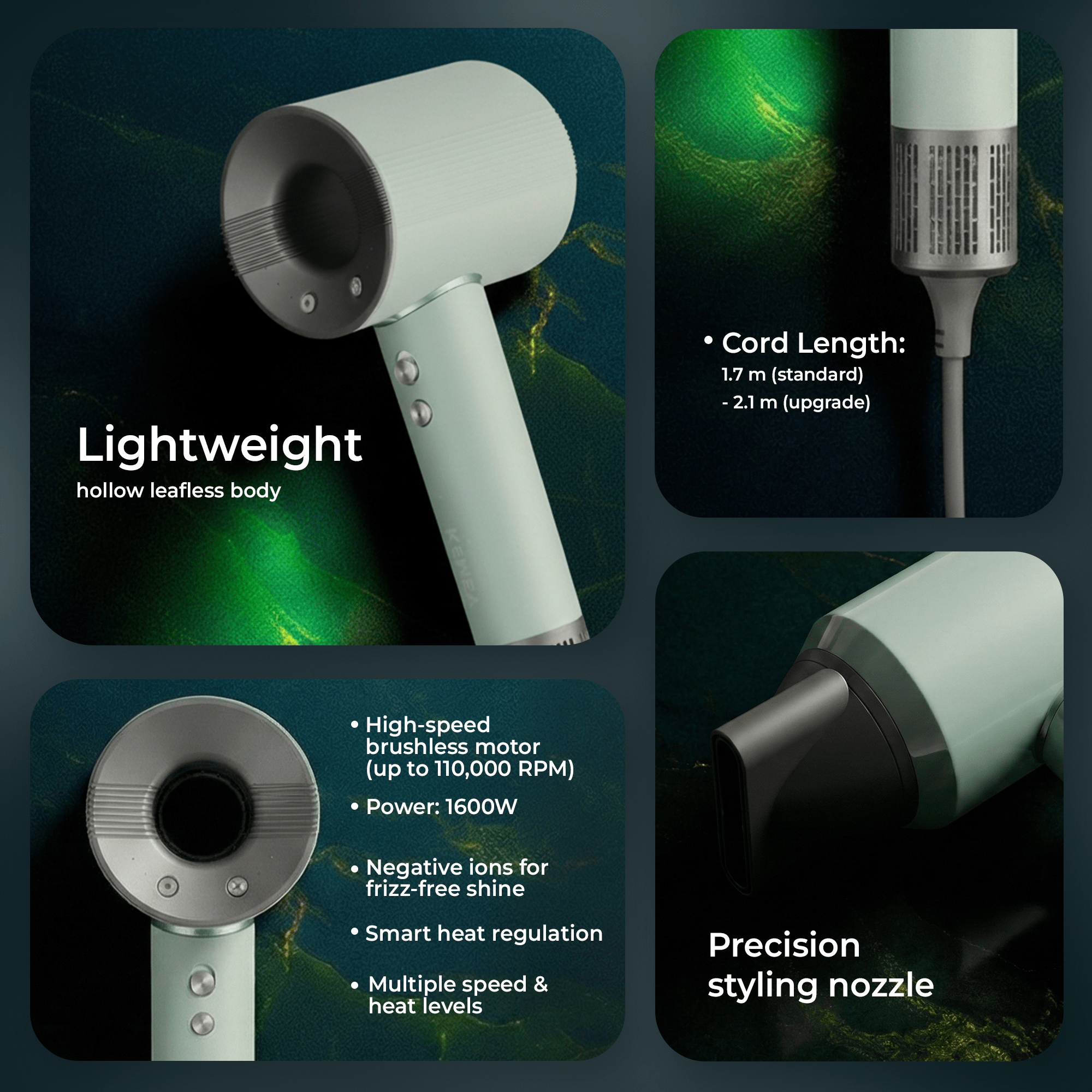 Kemey KM-6891 – High-Speed Brushless Motor Hair Dryer