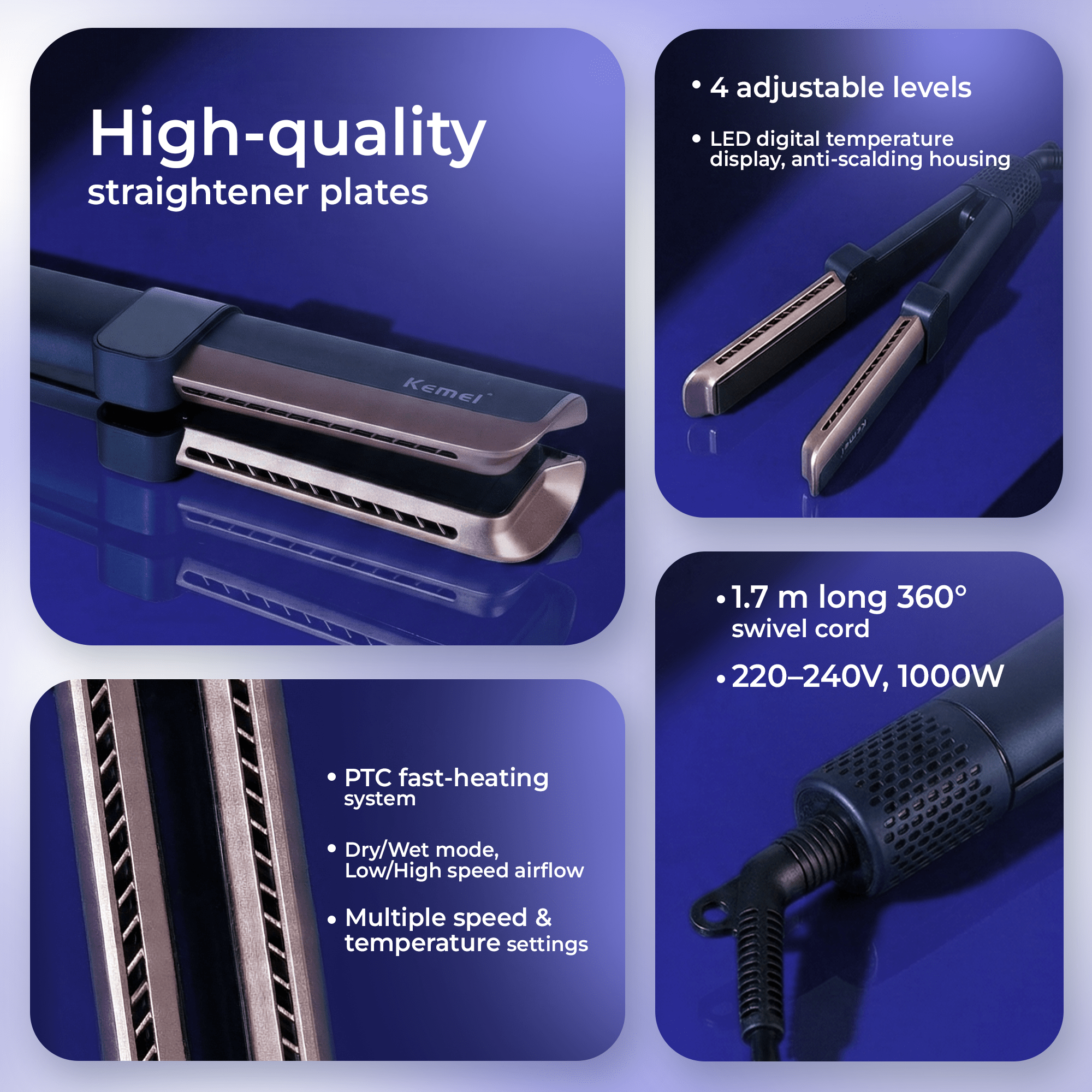 Kemei KM-6911 – Professional Hair Straightener