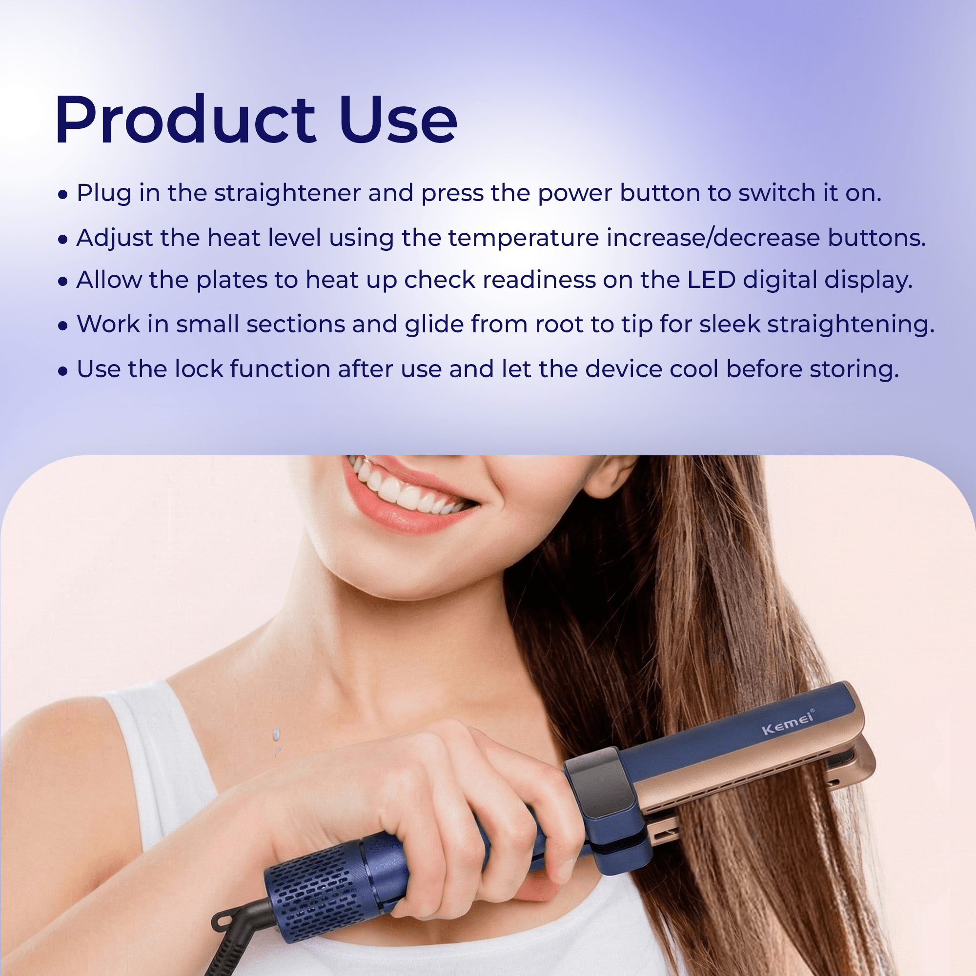 Kemei KM-6911 – Professional Hair Straightener