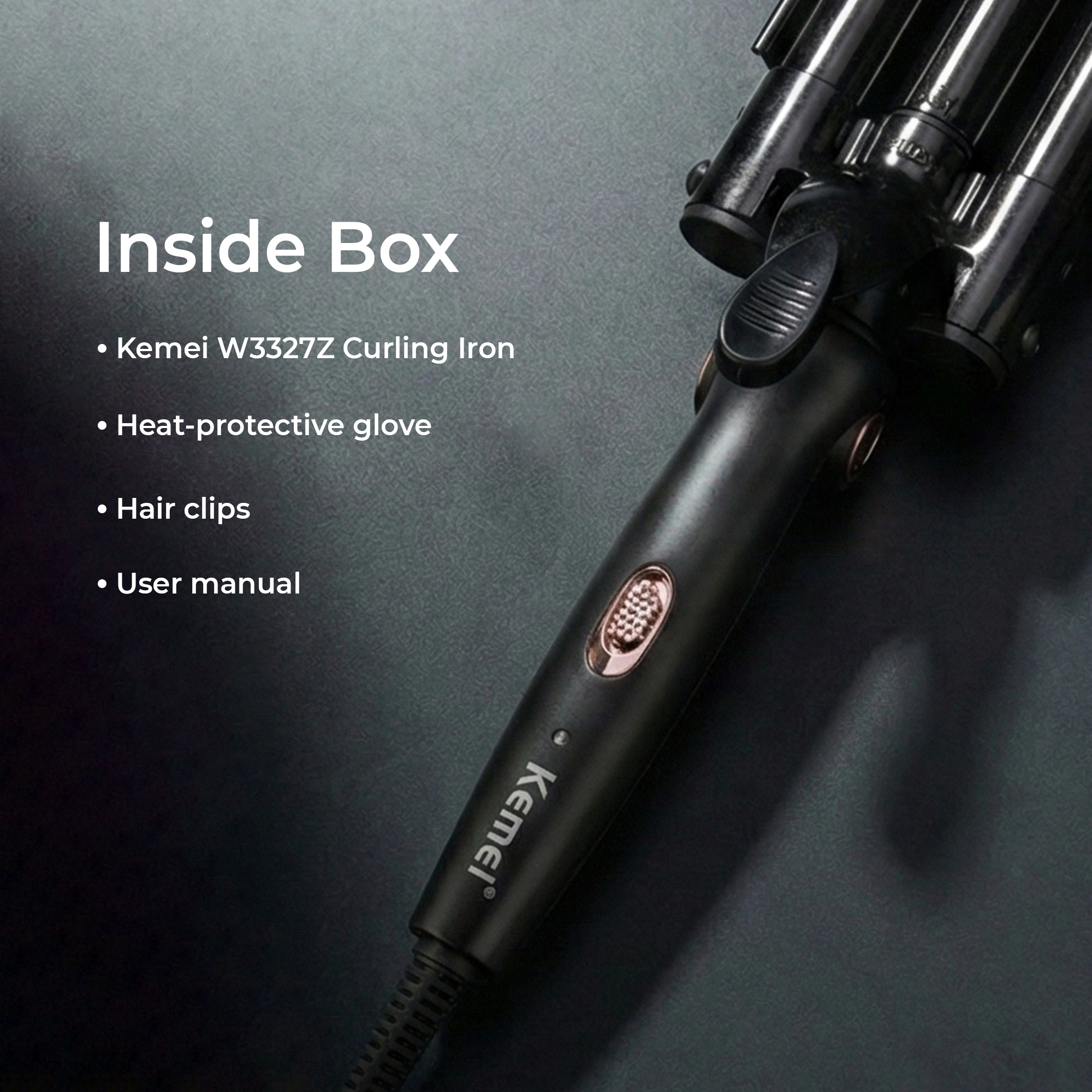 Kemei W3327Z Professional Curling Iron